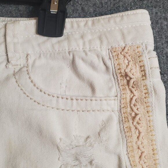Mossimo Womens Denim Low Rise Short Short White Distressed Jean Shorts Size 11 - Picture 5 of 16